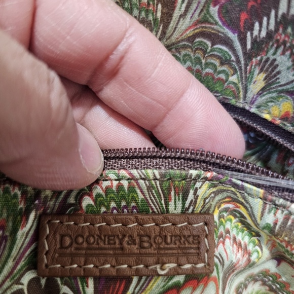 Dooney & Bourke Pebble Grain Leather Domed Satchel Tan Caramel Purse Handbag - Picture 11 of 16